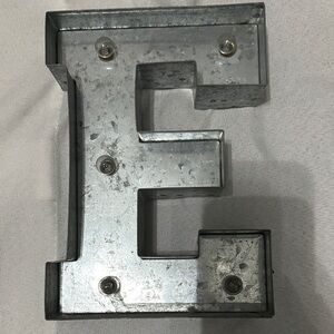 Metallic Letter 'E' Wall Decor